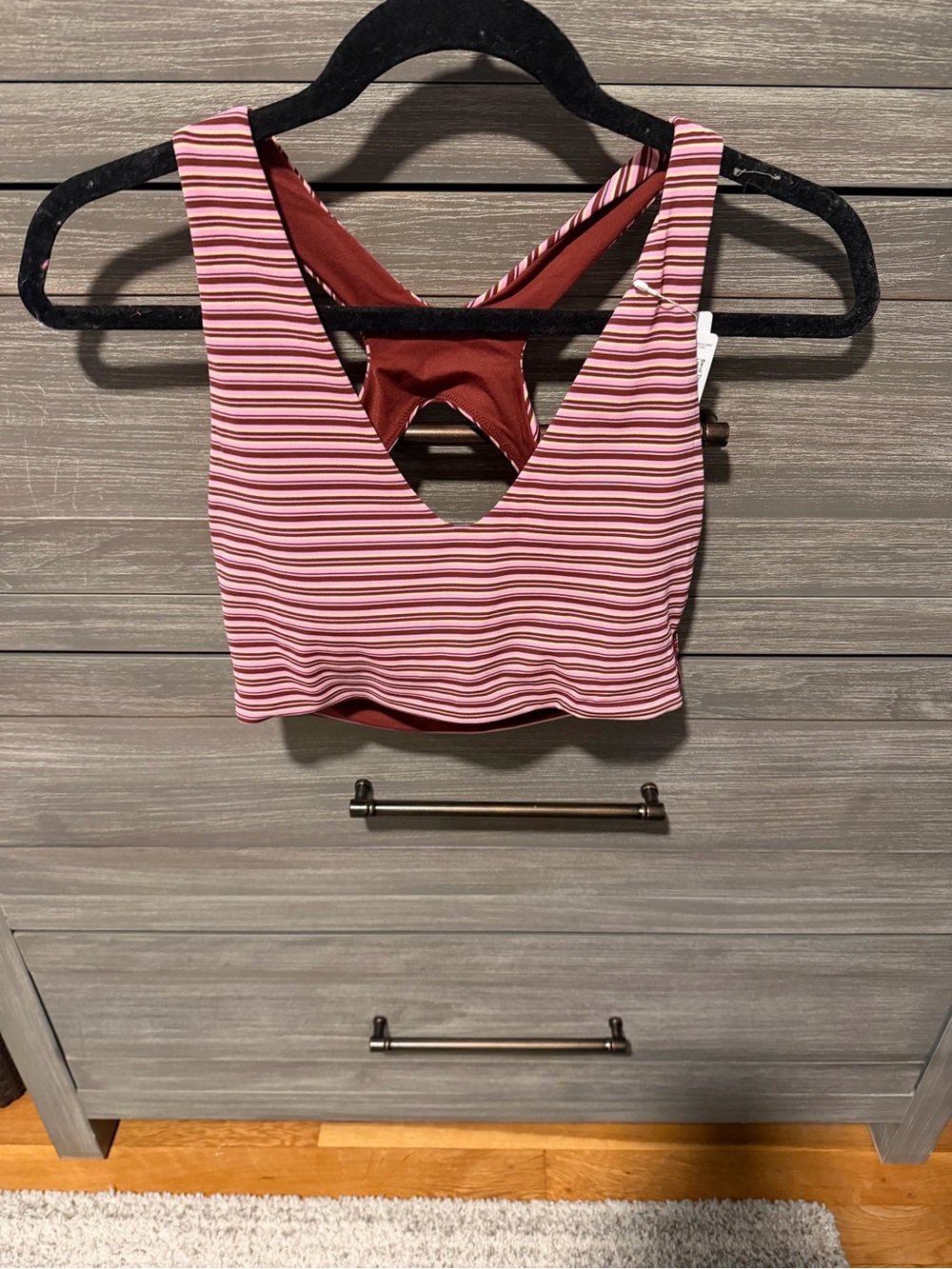 Lululemon bend this scoop crossbra size s/m in pink stripe #activewear